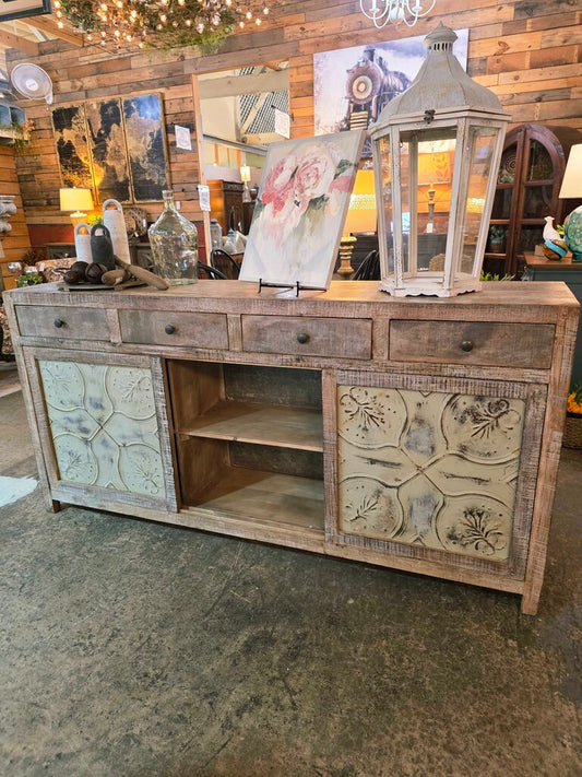 Tin and Wood Console