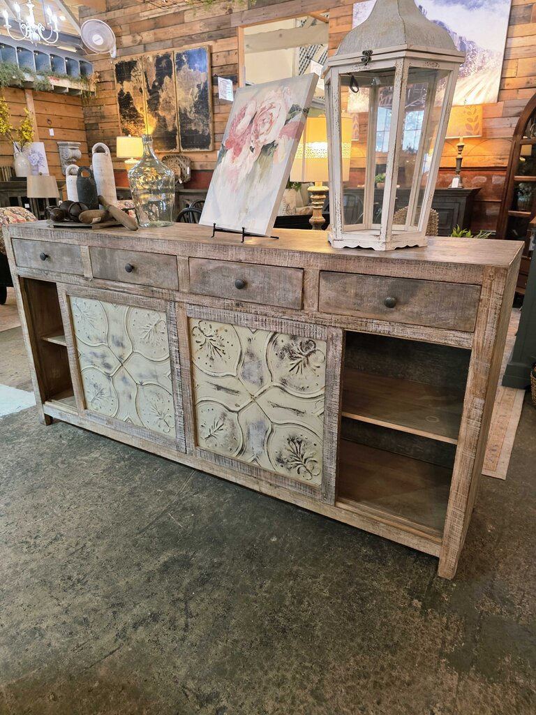 Tin and Wood Console