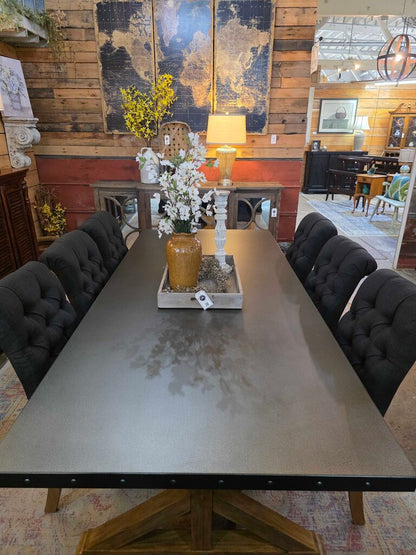 Metal Top Table with 6 Chairs