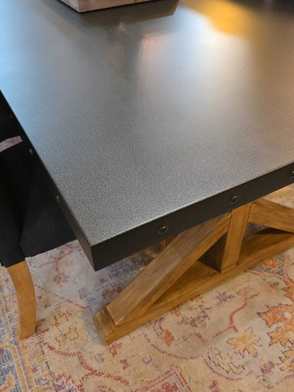 Metal Top Table with 6 Chairs