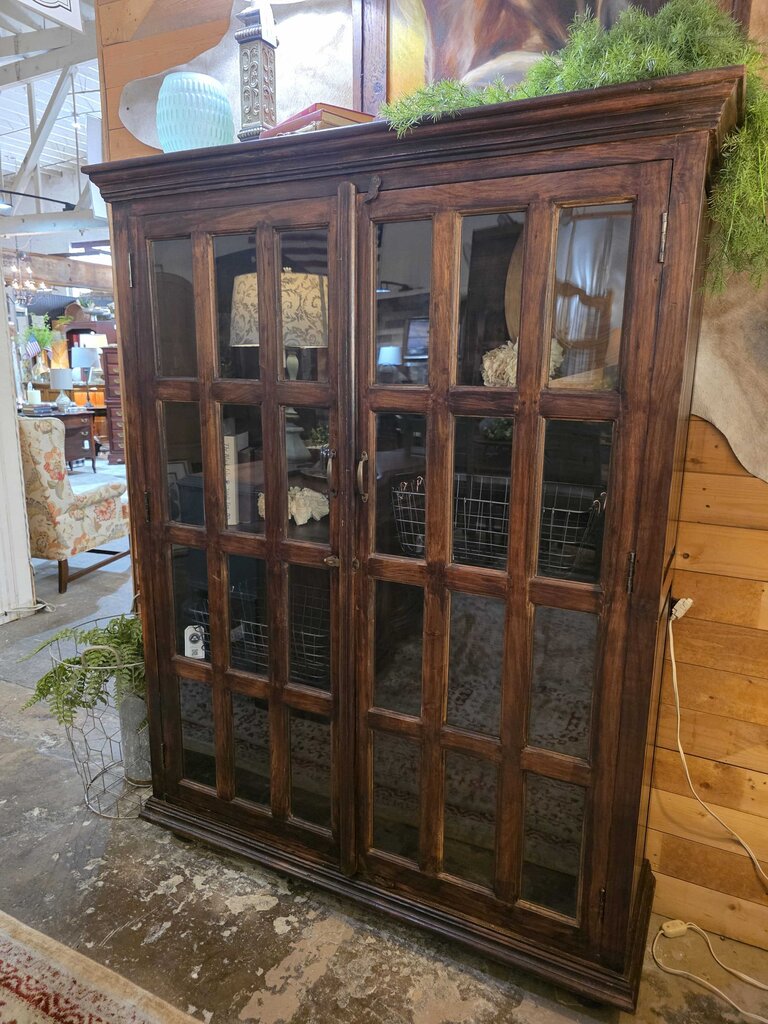 Dark Wood Glass Cabinet