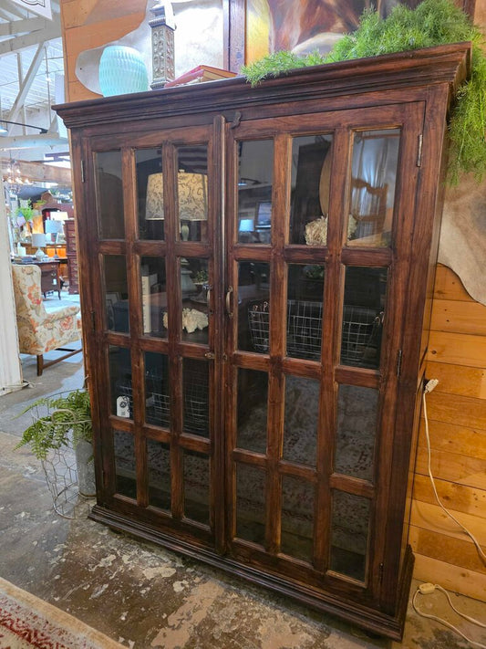 Dark Wood Glass Cabinet