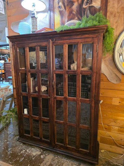 Dark Wood Glass Cabinet