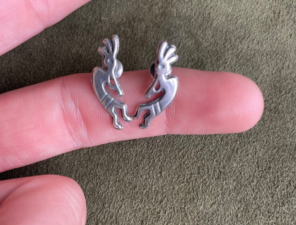 Vintage Sterling Silver Kokopelli Earrings