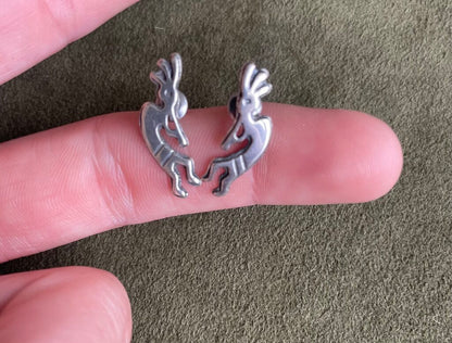 Vintage Sterling Silver Kokopelli Earrings