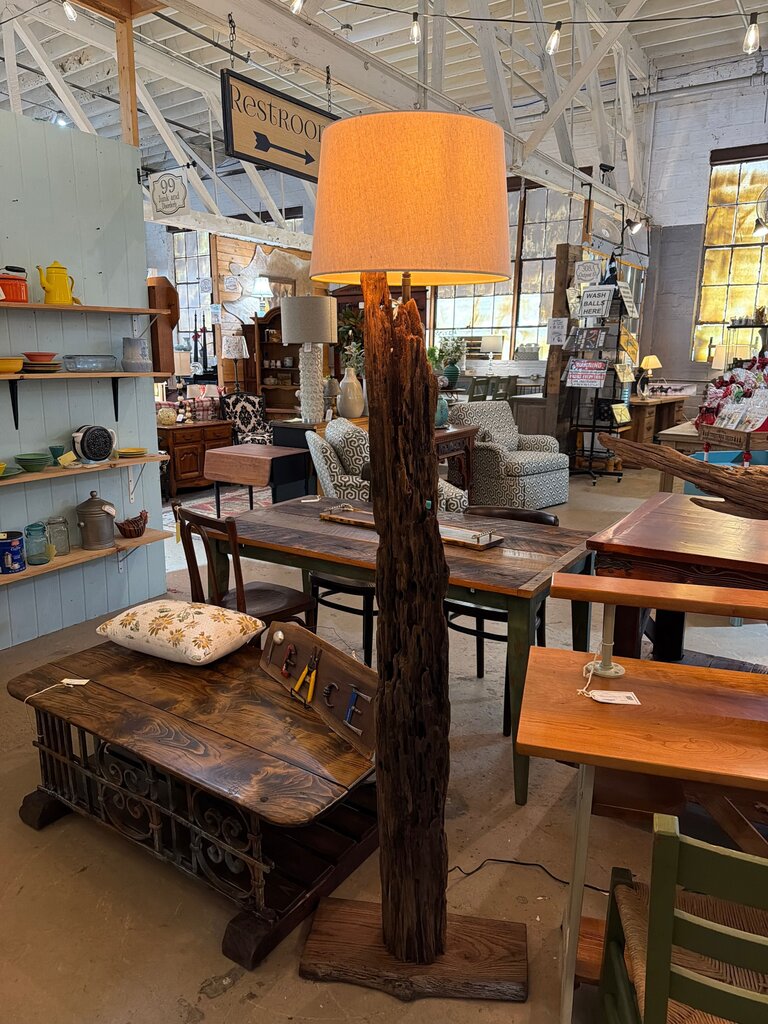 Rustic Wooden Floor Lamp