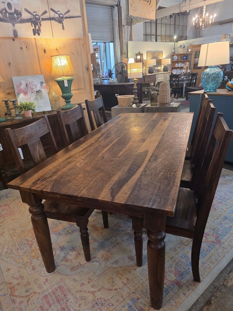 Rustic Wooden Dining Table with Matching Chairs