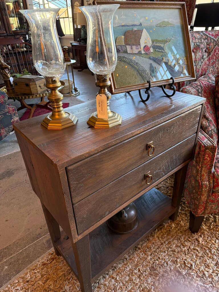 Amish Reclaimed Barn Wood Nightstand with Drawers