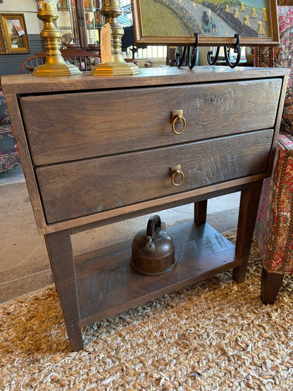 Amish Reclaimed Barn Wood Nightstand with Drawers