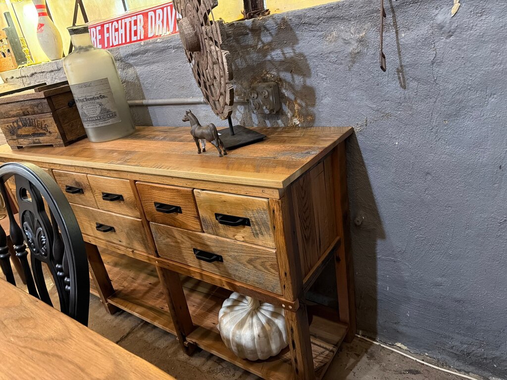 Amish Reclaimed Barn Wood Sideboard with 9 Drawers