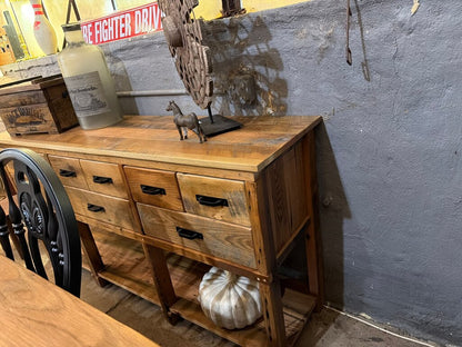 Amish Reclaimed Barn Wood Sideboard with 9 Drawers