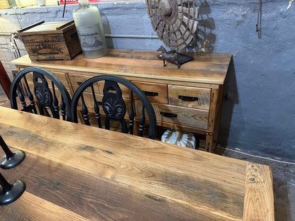 Amish Reclaimed Barn Wood Sideboard with 9 Drawers