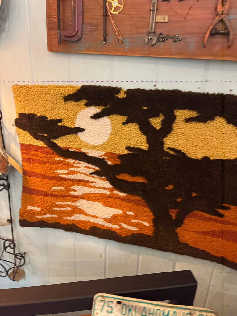 Sunset Landscape Hooked Rug