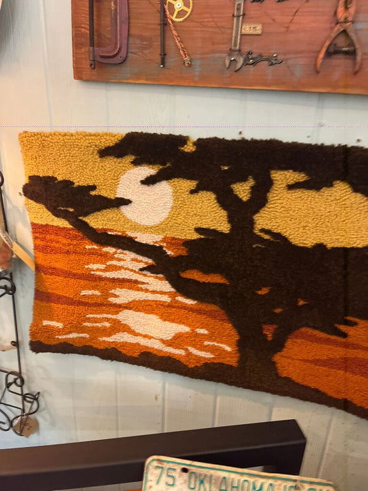 Sunset Landscape Hooked Rug
