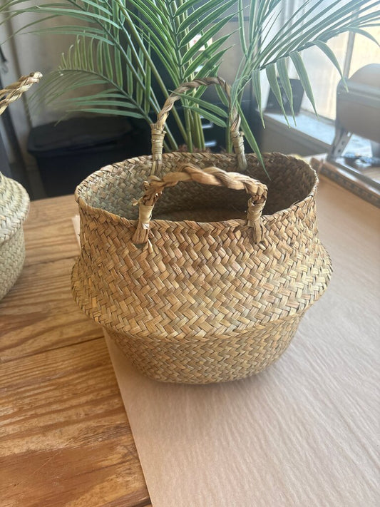 Handwoven Natural Grass Basket