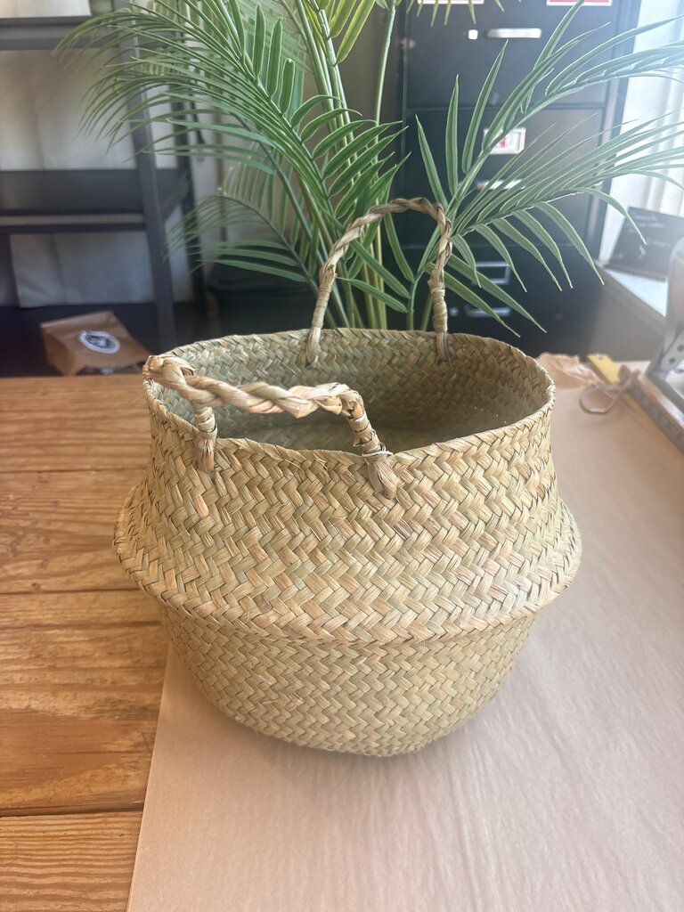 Handwoven Natural Straw Basket