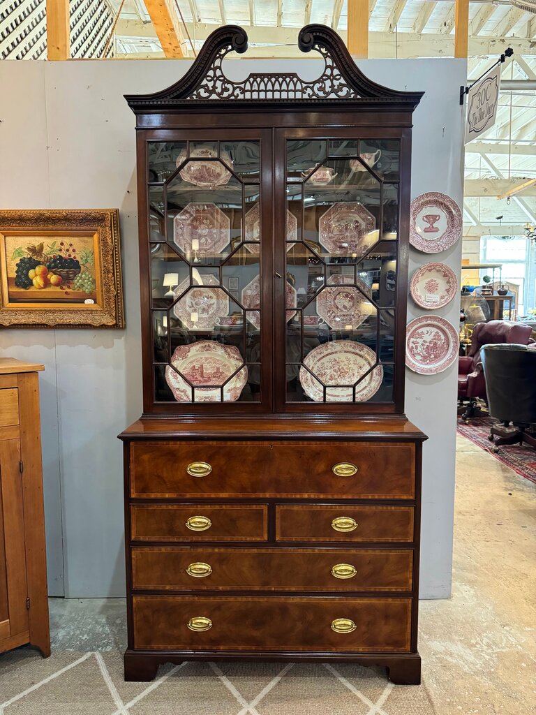 Antique Mahogany China Cabinet with Glass Doors