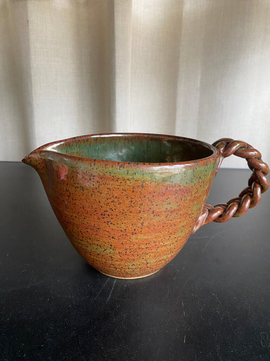 Studio Pottery Batter Bowl with Chain Handle