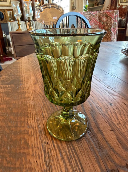 Vintage Noritake Avocado Green Glass Vase