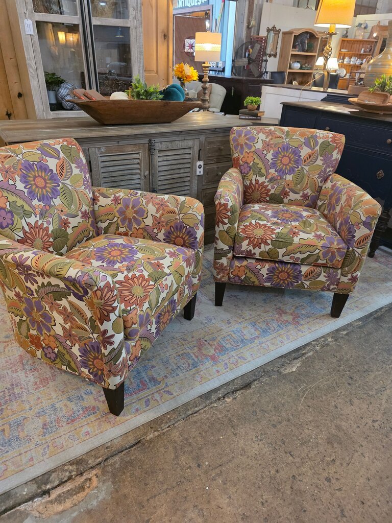 Floral Pattern Accent Chairs