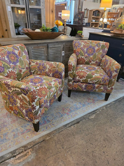 Floral Pattern Accent Chairs